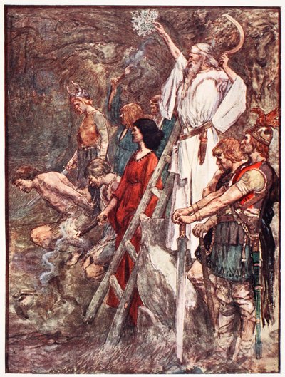 「マリー・マクレガー作「フランスの物語」（1920年）の挿絵、「彼らが集めるオークの木の下」 作： William Rainey